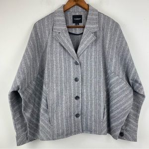 Liverpool size Large 12-14 Women’s Gray Cocoon Button Up Blazer Jacket
